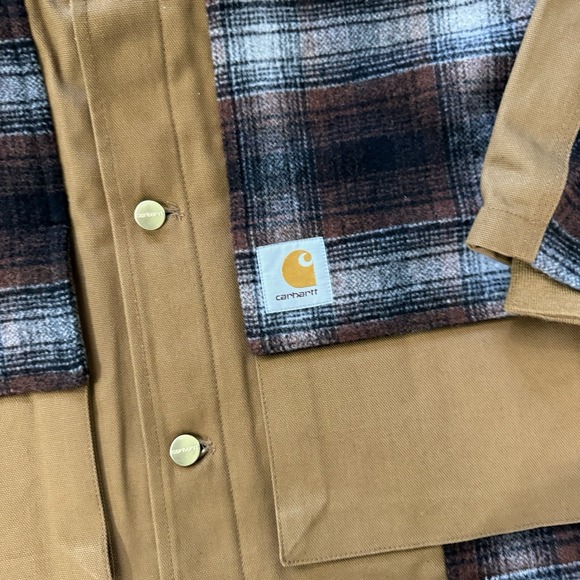 Carhartt WIP Highland Jacket Work In Progress Tan Plaid Men's Sz M NWT - Picture 7 of 10